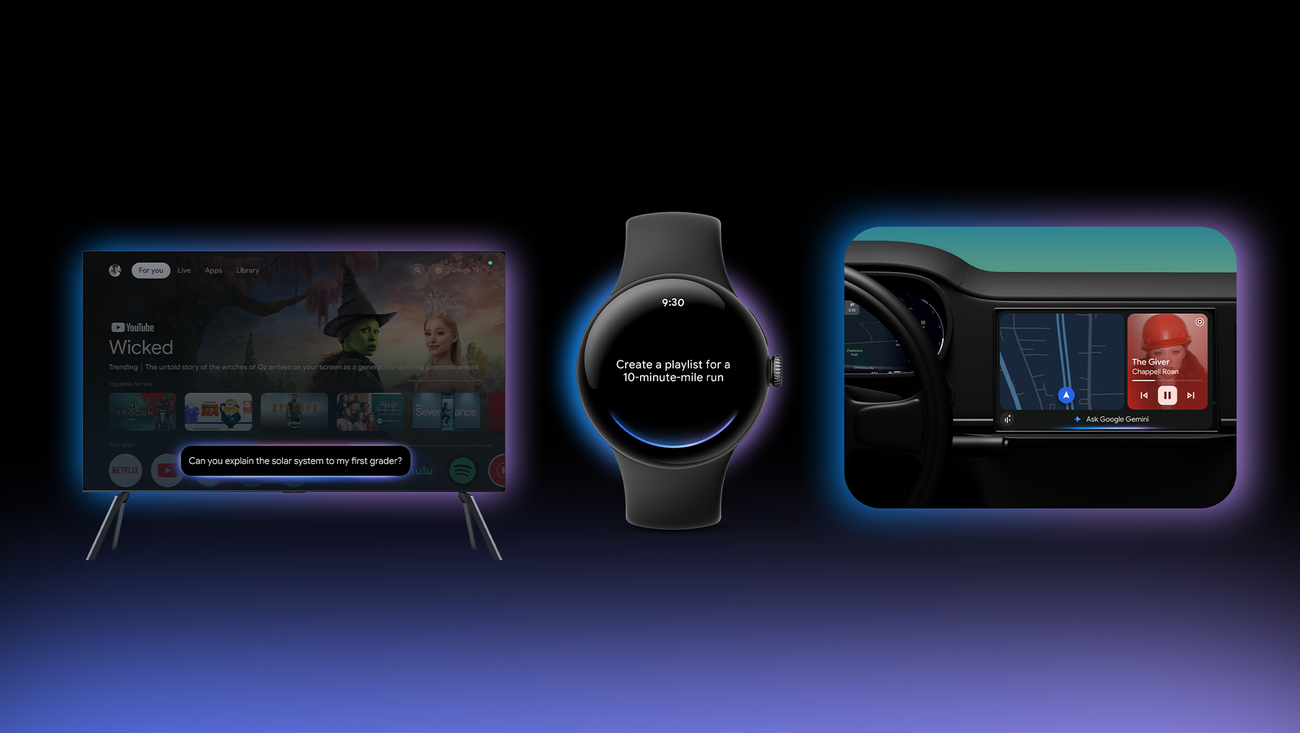 TAS Gemini Across Devices Blog Header.width 1300 Toolz Guru Gemini is coming to watches, cars, TV and XR devices