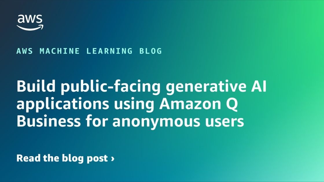 featured images ML 18565 Toolz Guru Build public-facing generative AI applications using Amazon Q Business for anonymous users